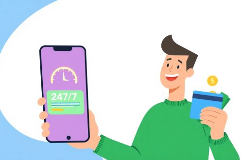 Займ без звонков: смартфон с одобренной заявкой, карта с поступающими деньгами и значок «без телефона».